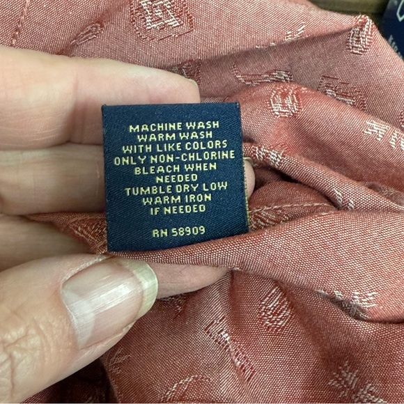 Cremieux Premium Denim Pink Embroidered Western Button Shirt 100% Cotton L - Picture 8 of 9